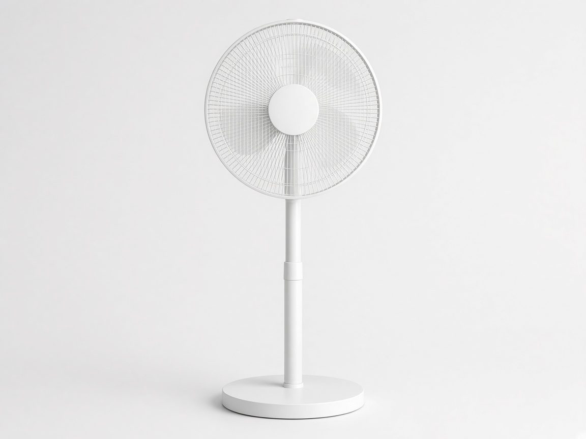 Ventilateur sur pied blanc