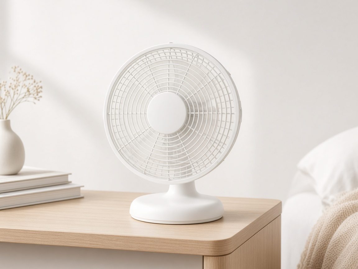 Petit ventilateur de table blanc